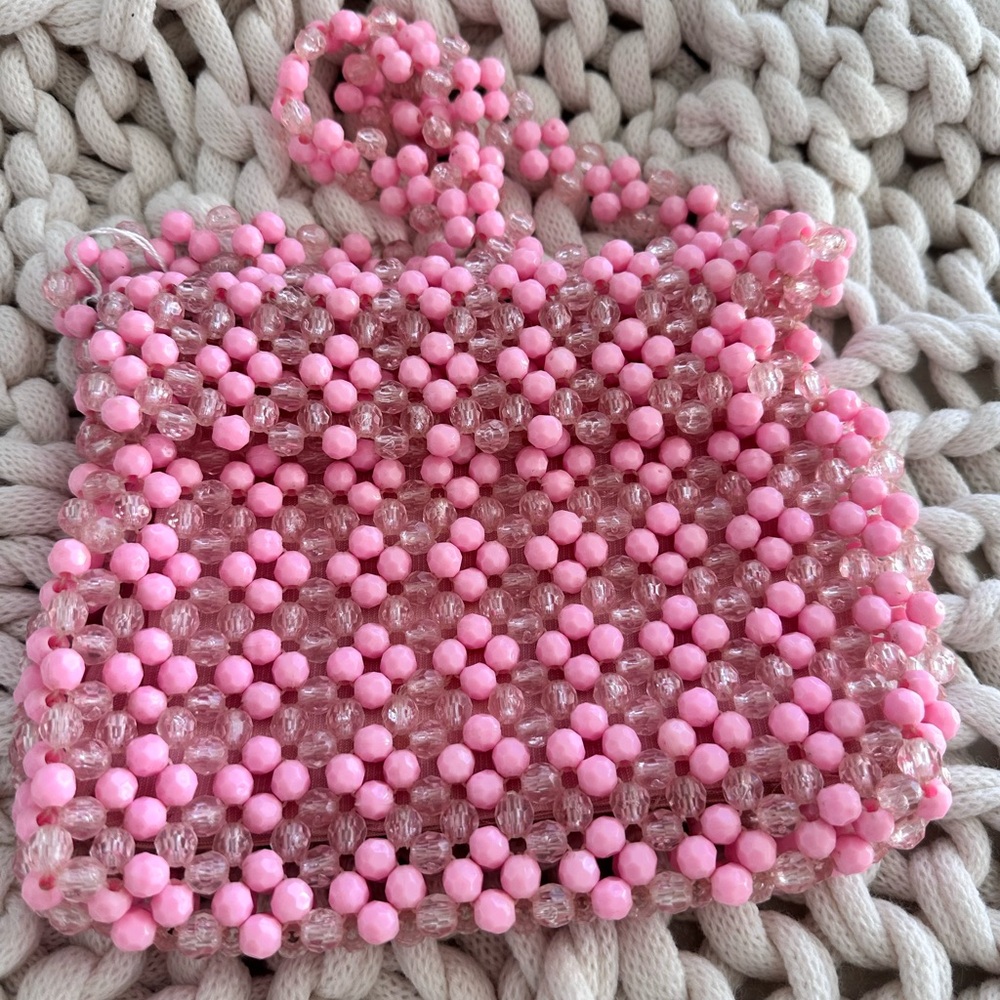 Pink Beaded Women's Bag